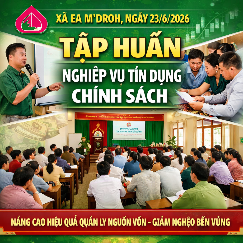 UBND XÃ EA M’DROH: TỔ CHỨC TẬP HUẤN NGHIỆP VỤ NÂNG CAO HIỆU QUẢ HOẠT ĐỘNG CỦA TỔ TIẾT KIỆM VÀ VAY VỐN