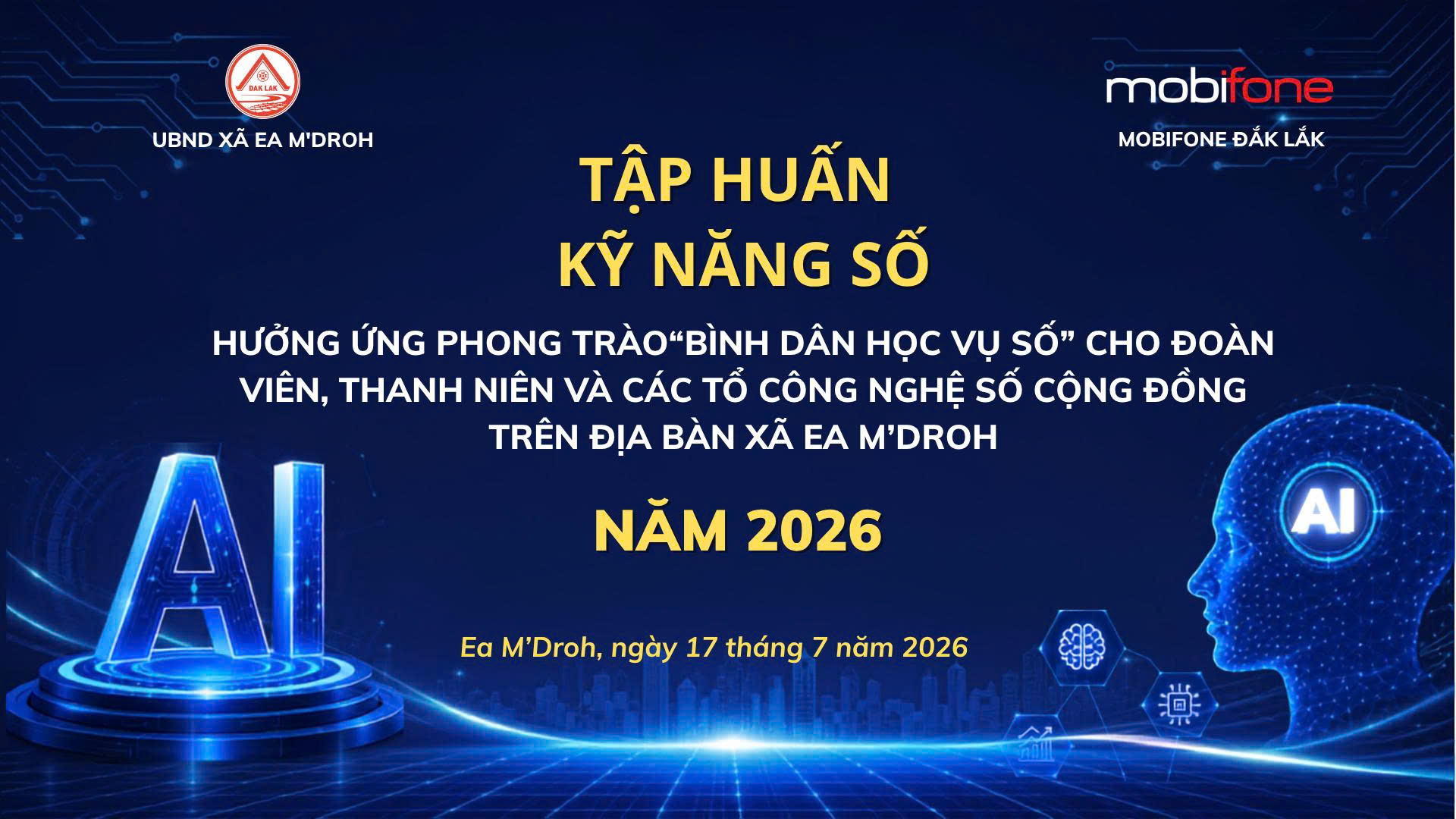 EA M'DROH: RỘN RÀNG KHÍ THẾ RA QUÂN PHONG TRÀO "BÌNH DÂN HỌC VỤ SỐ" NĂM 2026