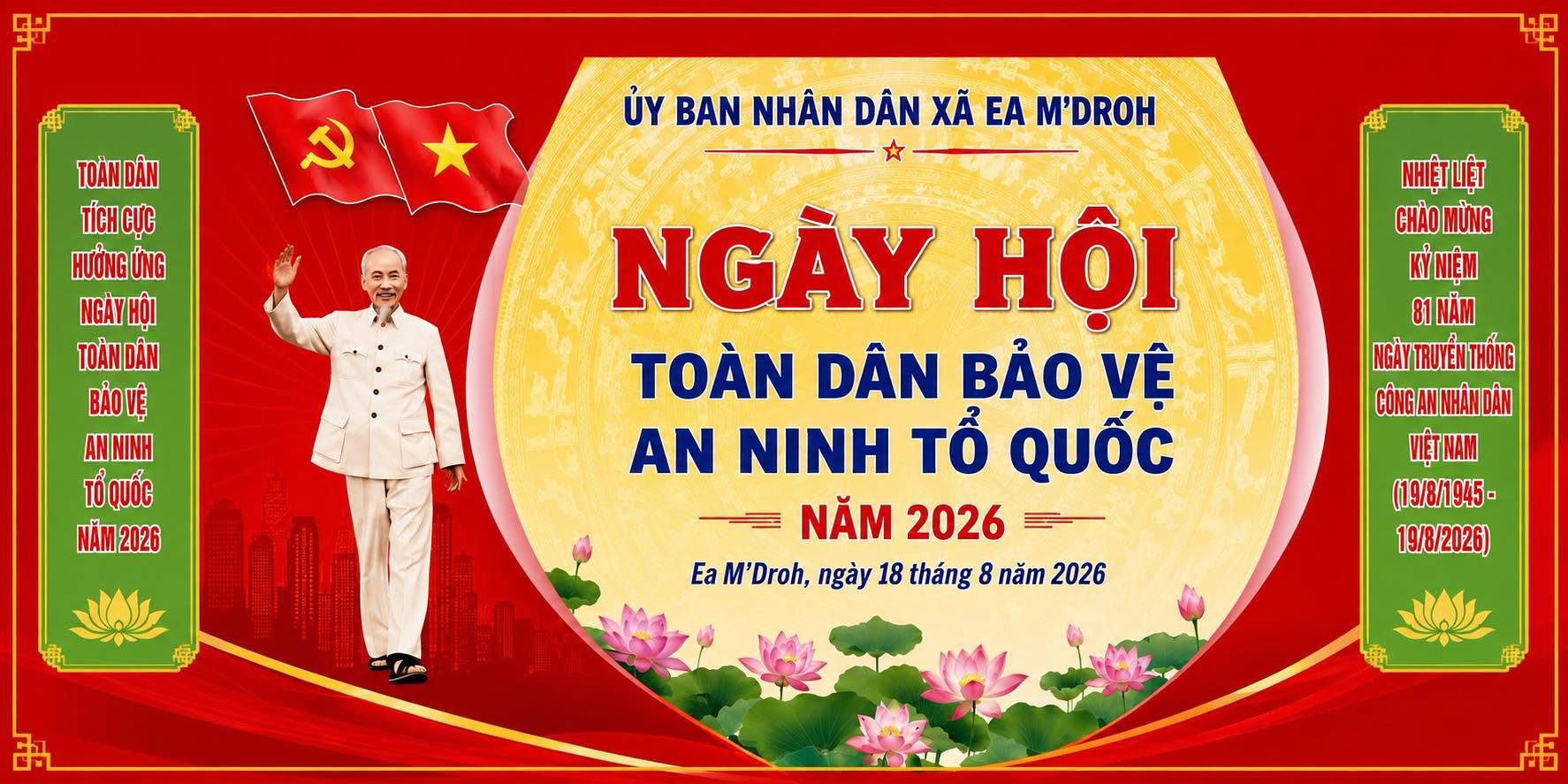 XÃ EA M’DROH TỔ CHỨC “NGÀY HỘI TOÀN DÂN BẢO VỆ AN NINH TỔ QUỐC” NĂM 2026